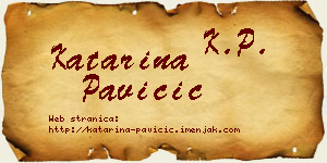 Katarina Pavičić vizit kartica